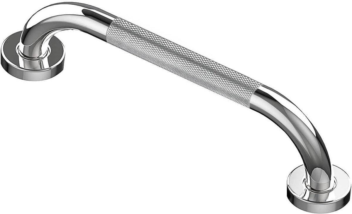 SnelShoppen - 30cm Wandbeugel voor Senioren, Chroom Geplateerd RVS Badkamerhandgreep, Antislip Douche- en Badhandgreep, Stevige Steun tot 152 kg