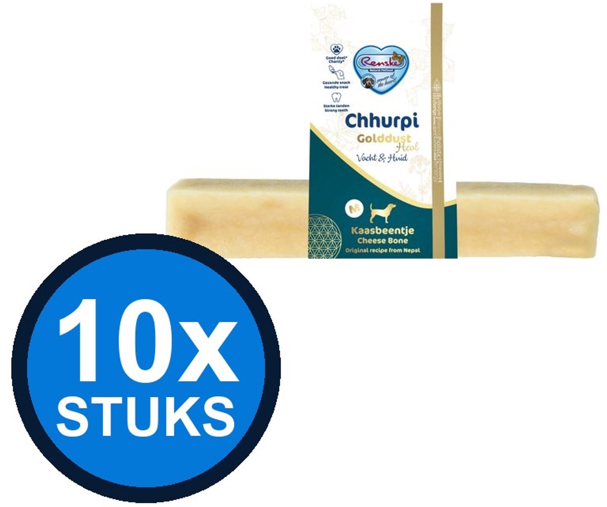 10x Renske - Chhurpi golddust heal vacht en huid M 73gr - Hondenverzorging - 73 g