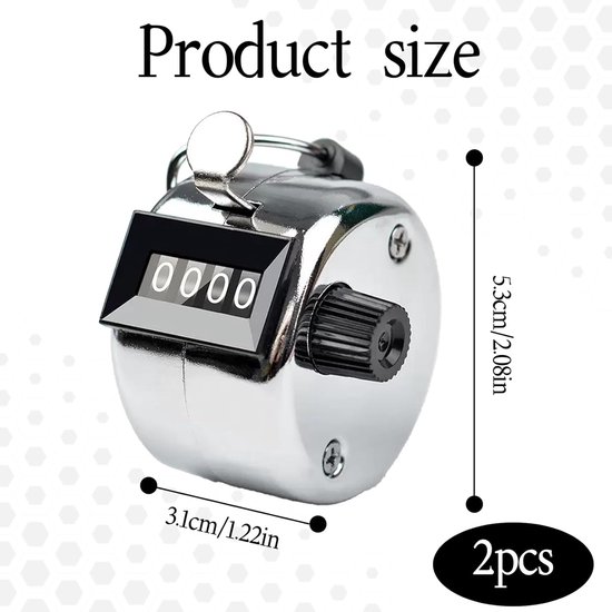 SnelShoppen - Hand Counter 2 Stuks - 4 Digit Clicker - Metalen Telapparaat voor Golf, Breien, Coaching, Fitness, Training, School, Sport van Snelshoppen — afbeelding 5