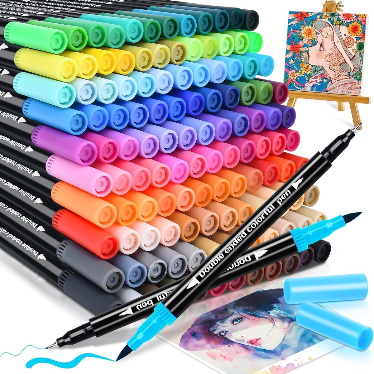SnelShoppen - Dual Brush Pen Set 120 Kleuren Fineliner Set, Viltstiften, Dikke en Dunne Pens, Kleurpotloden voor Bullet Journal, Kleurboeken, Manga