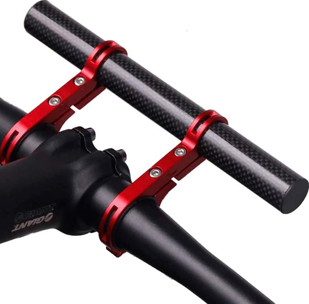 SnelShoppen - Carbon Fiber Handlebar Extender voor Fietsen - Dubbele Bevestiging voor Fietsverlichting, Snelheidsmeter, Fietscomputer of Telefoonhoude