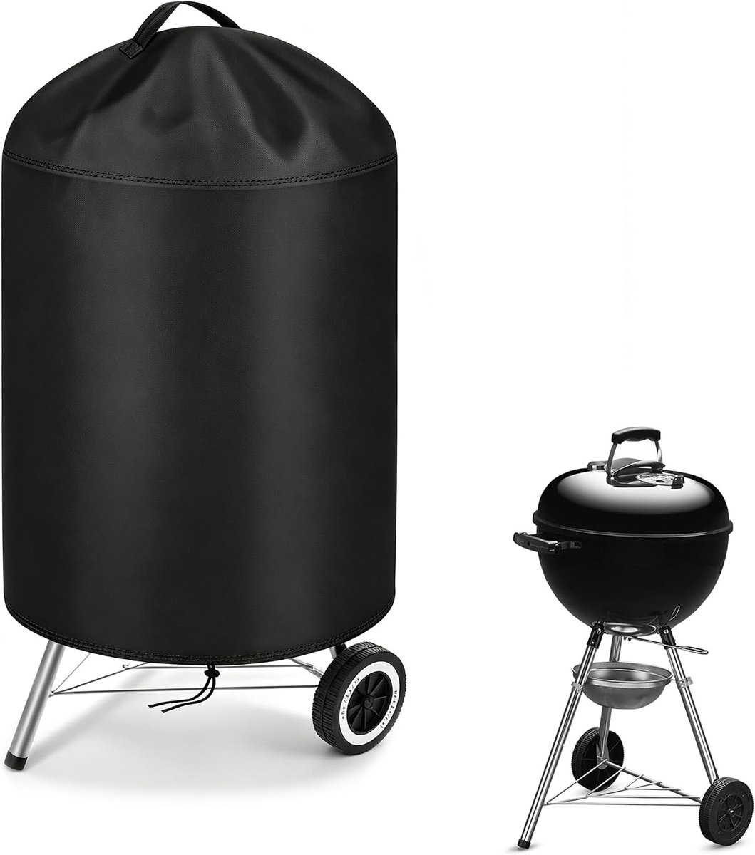SnelShoppen - Beschermhoes voor Weber grill 47 cm - Waterdichte BBQ hoes 58 x 68 cm - UV-bestendig 420D Oxford-weefsel - Ideaal voor buitengebruik, tu