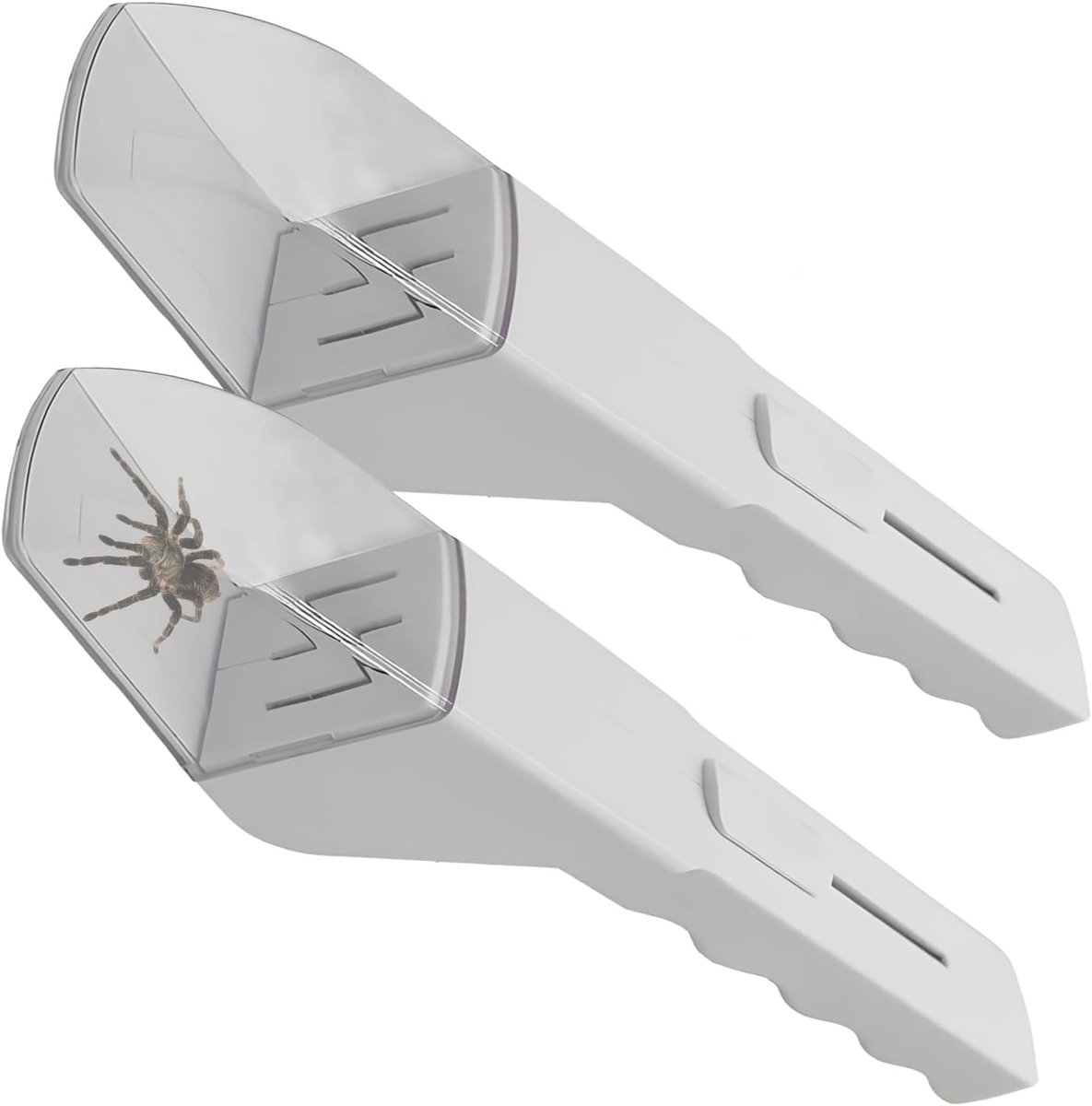 SnelShoppen - Insect Catcher - 2x Extra Lange Draagbare Transparante Insectenvanger - Multifunctioneel Gereedschap en Licht - Voor Thuis en Tuin - Wit