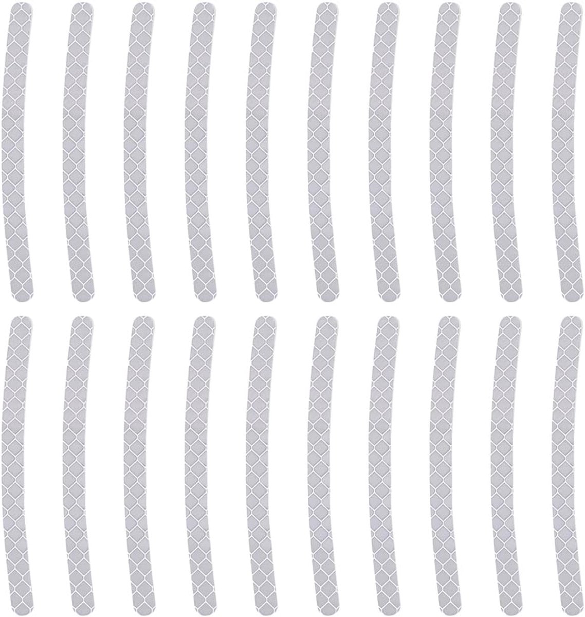 Reflecterende autowiel decoratieve stripe stickers - lichtgrijs - 200 stuks - verhoogt de zichtbaarheid 's nachts - ShopVlot