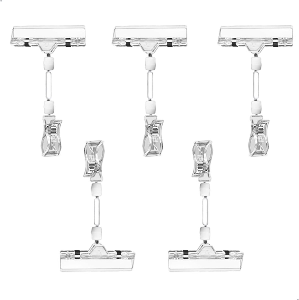 Prijslabelhouders set van 5 - Transparant kunststof - Staande klem 16 x 8 cm - Ideaal voor prijslabels in de winkel - ShopVlot