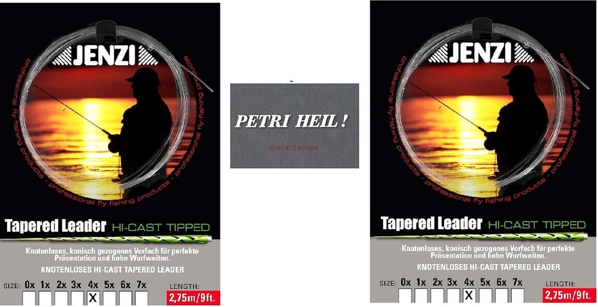 Tapered leader set 2 pack - 4 x 0.18 - voor zoet- en zoutwater - optimale werpeigenschappen - ShopVlot