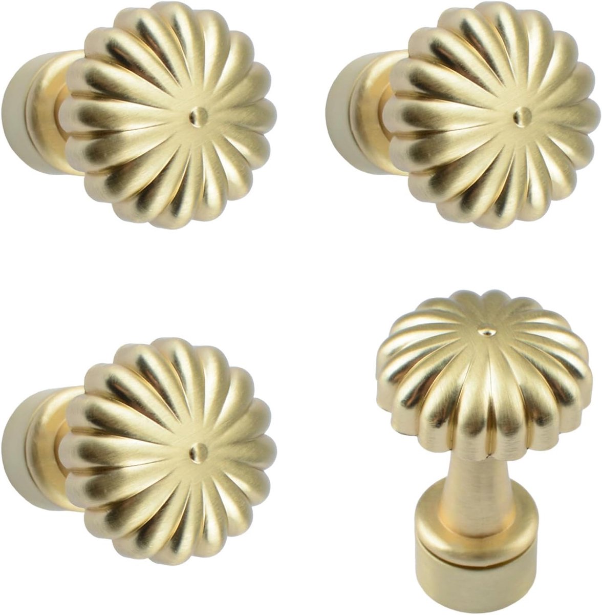 Wandhaken 4 stuks - geborsteld koper - retro zinklegering - ideaal voor jassen en kleding - ShopVlot