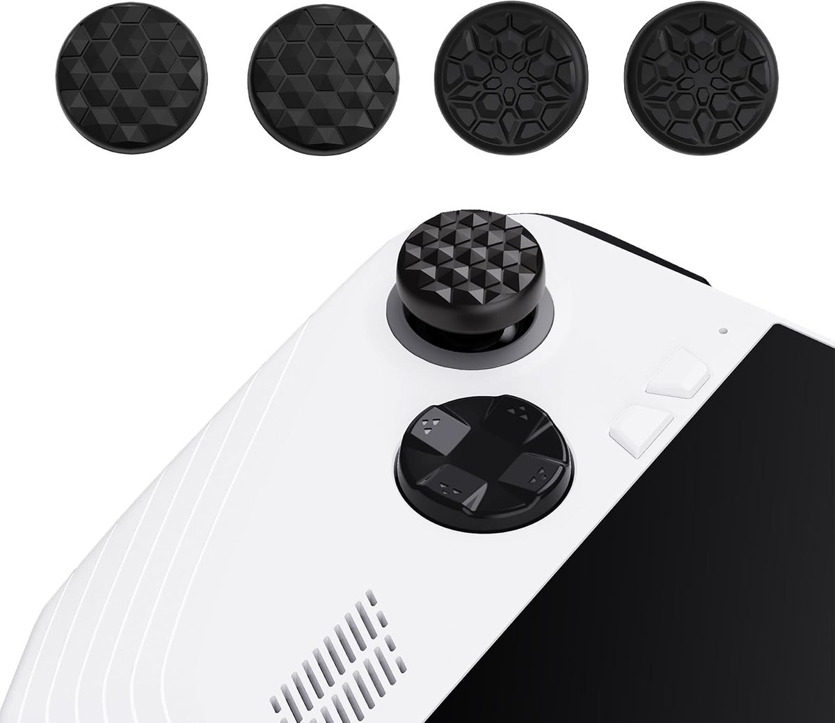 Thumb Grip Caps voor ROG Ally - Silicone Joystick Covers - Zwart met Diamantpatroon - Vermindert vingervermoeidheid - ShopVlot