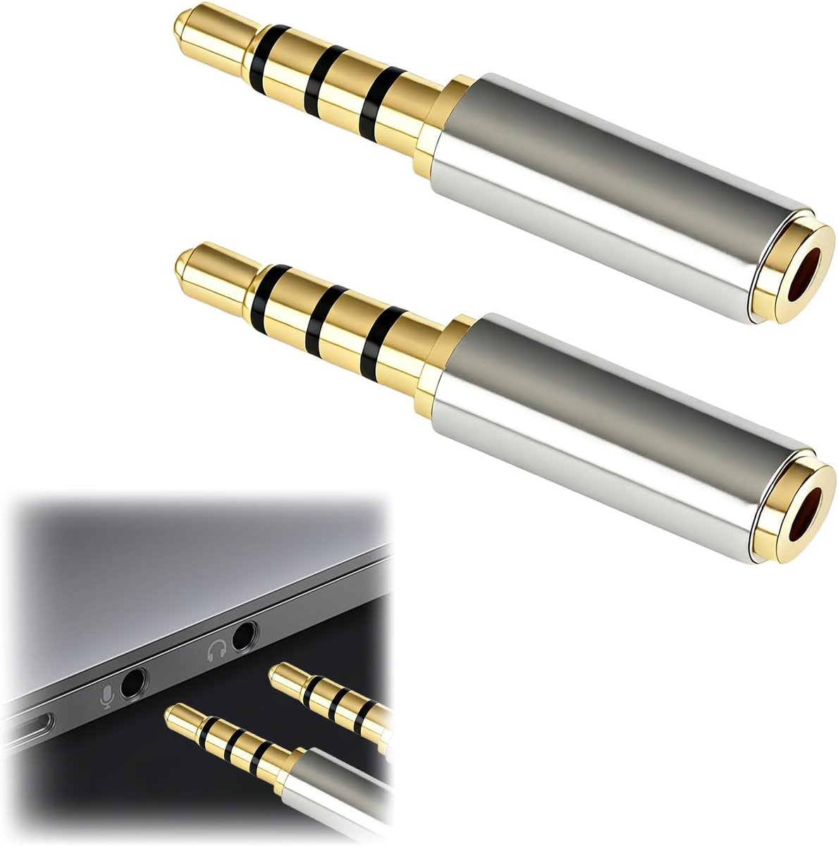 3.5mm Plug naar 2.5mm Jack - Audio Rivet Adapter - Metaal - Duidelijke Geluidsweergave - ShopVlot