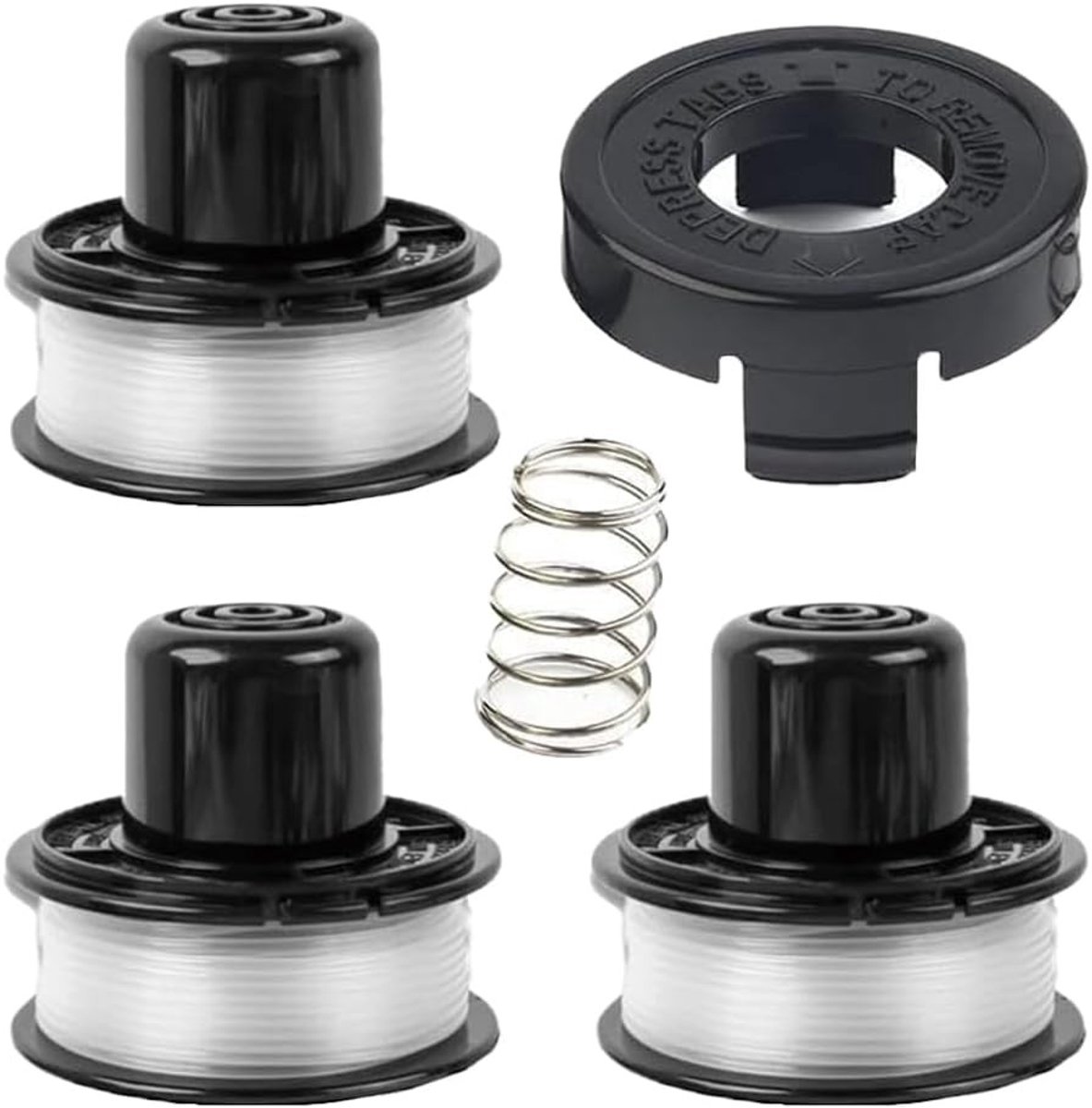 Draadspoelen met Deksel en Veer - Ws-BD-3+1+1 - Compatibel met Grasmaaiers - Voor Bosmaaiers