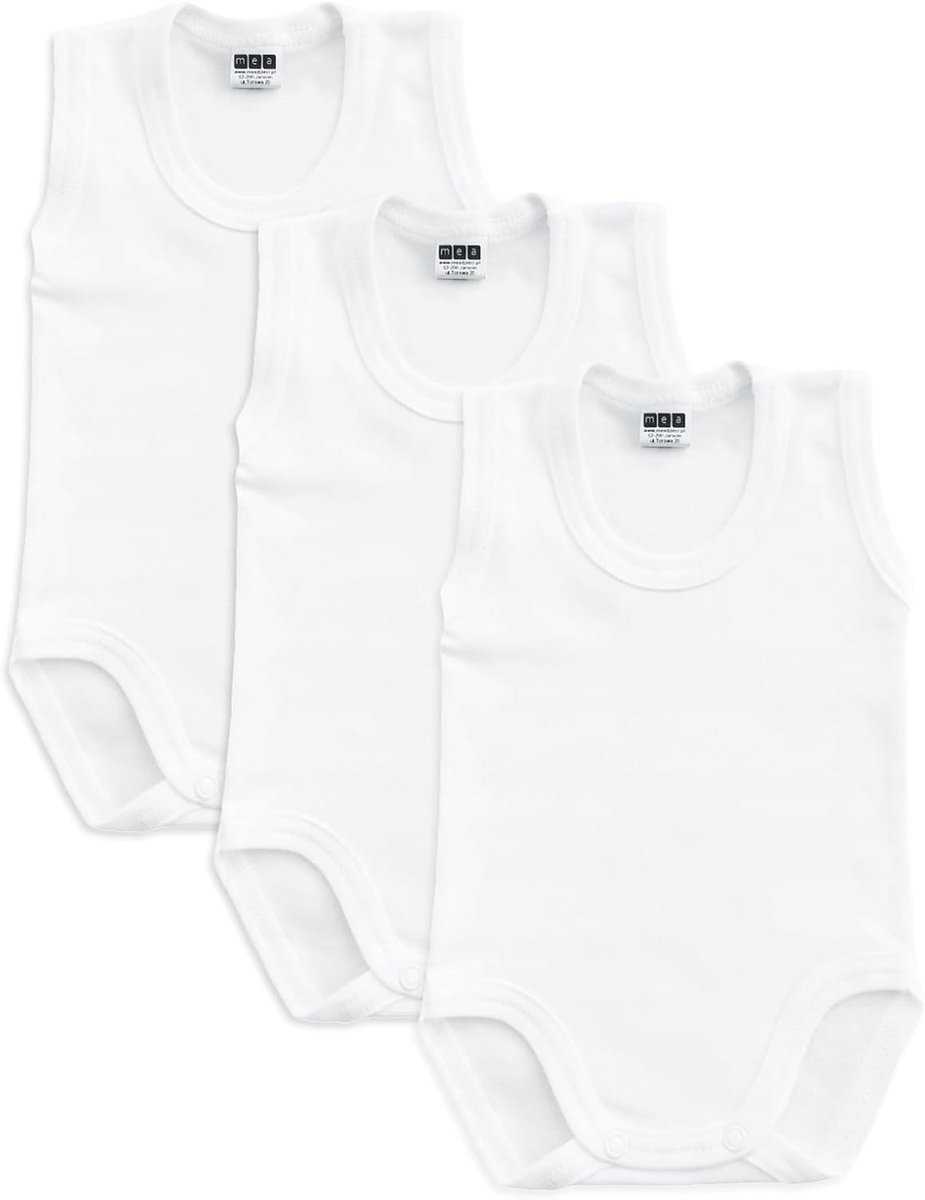 Mouwloze Baby Bodysuits - Set van 3 - 100% Katoen - Unisex voor Jongens en Meisjes - ShopVlot