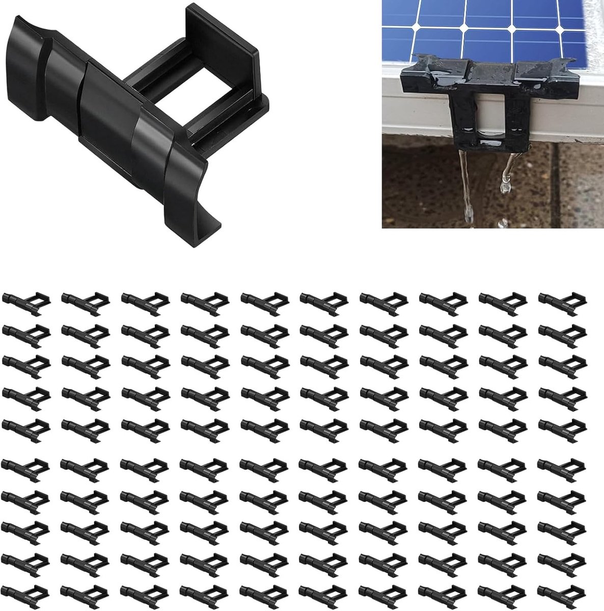Waterafvoerclips voor zonnepanelen 100 stuks - 4 maten (30/33/35/40mm) - UV-bestendig - ShopVlot
