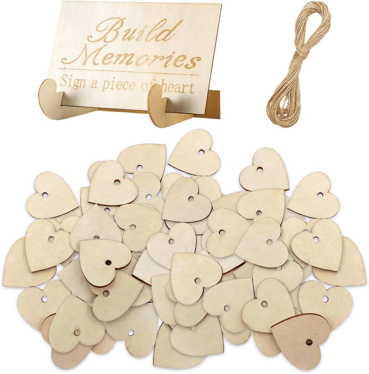 Hartvormige houtsnippers 100 stuks - DIY decoraties - handgemaakt - perfect voor bruiloftstafels - ShopVlot