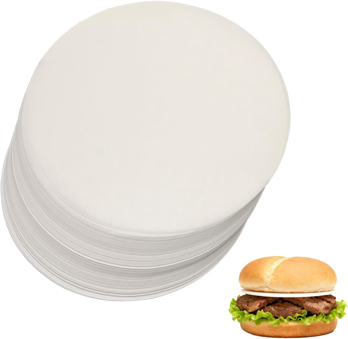 Hamburgerpapier 11 cm - rond - composteerbaar - vermindert afval - ShopVlot