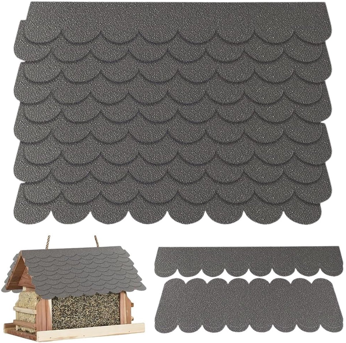 Vogelhuis Dak Shingles 21 Stuks - Zelfklevende Dakbedekking - Decoratief en Charmant - Voor Nestkasten en Knutselhuis - ShopVlot