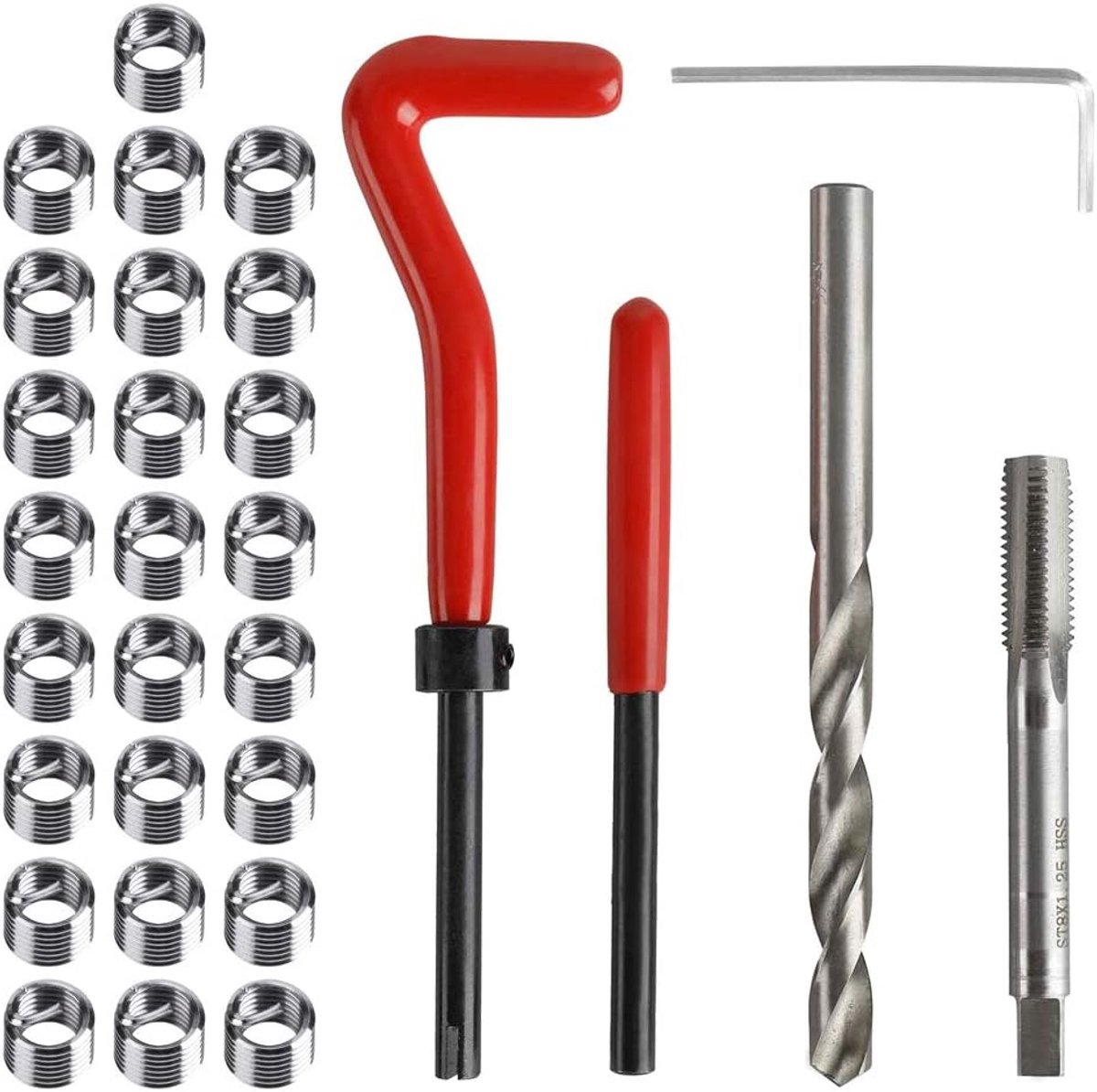 Schroefdraad reparatie set M8 - 30-delige kit - Inclusief installatiegereedschap - ShopVlot