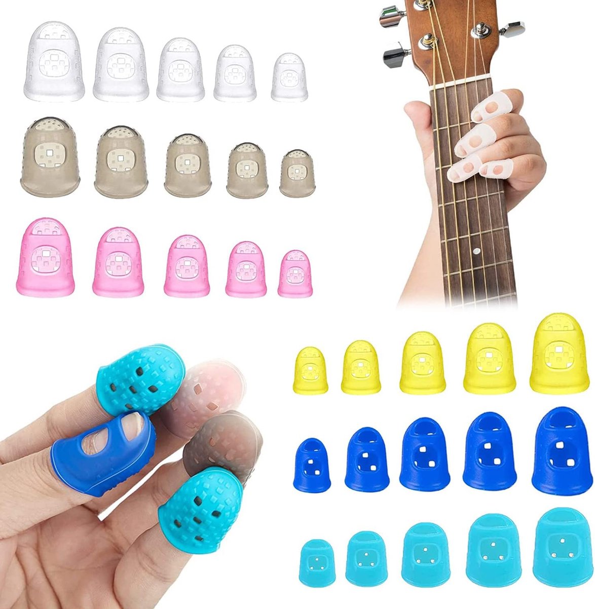 Guitar Finger Guards - 30 Stuks - Siliconen - Ideaal voor Beginners en Vingers met Artritis - ShopVlot