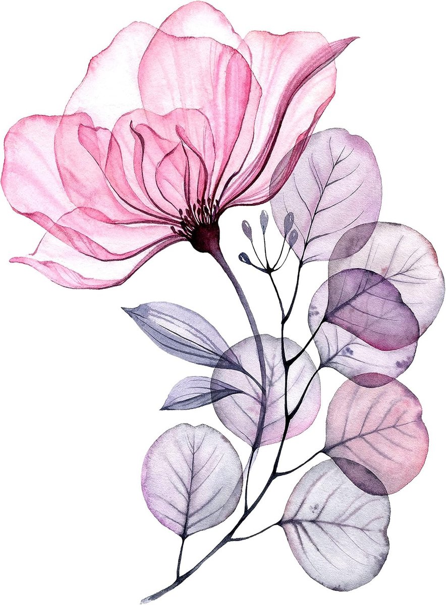 X-Ray KM210 Flower Tattoo Flowers Tattoo Temporary Tattoos - ShopVlot