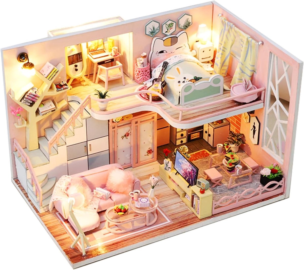 CUTEROOM DIY Miniature Doll House Set with Furniture and Music - ShopVlot