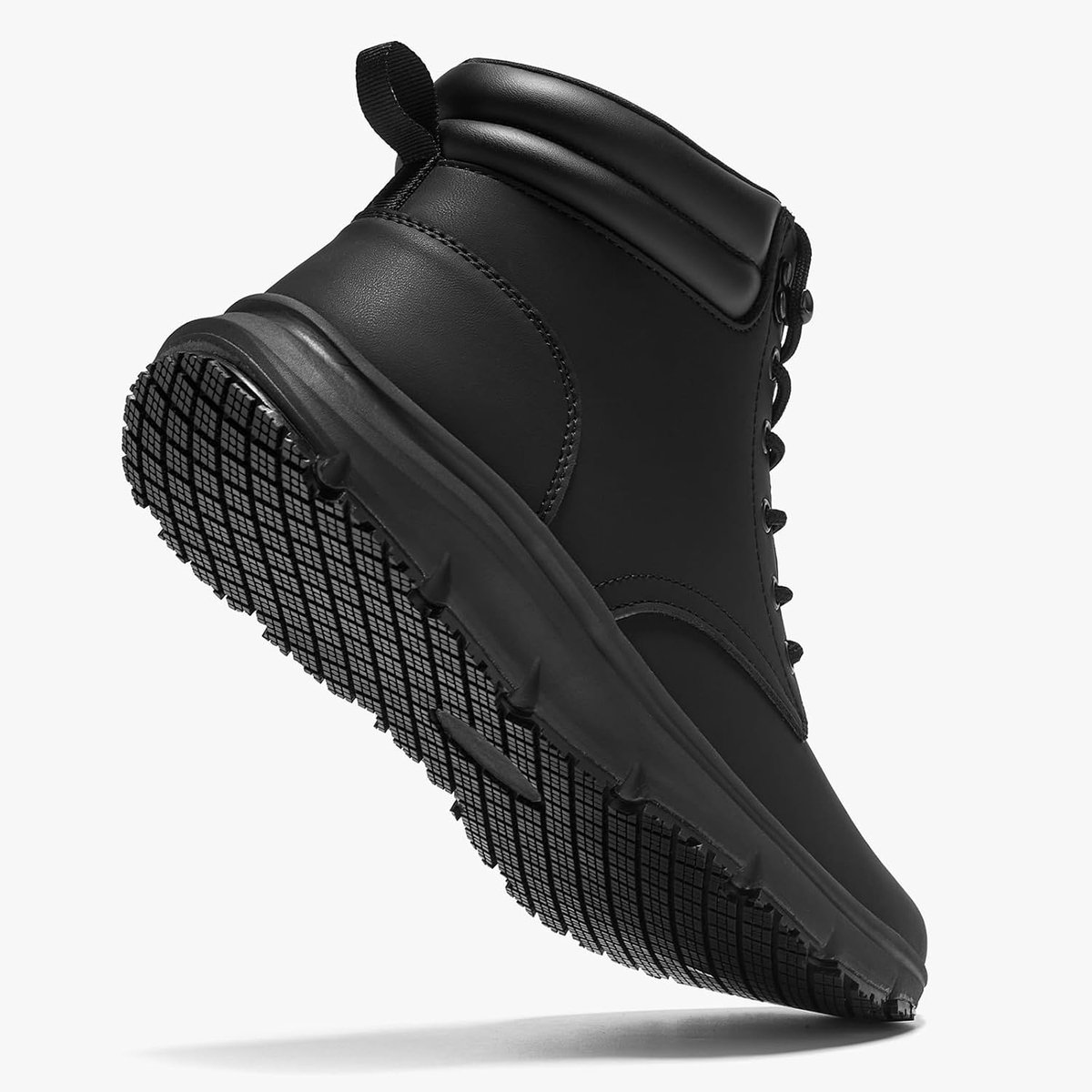 Kitchen shoes men's non-slip chef boots work shoes waterproof SRC Ligeros y Cómodos motorcycle leather, Black, 40 EU - ShopVlot