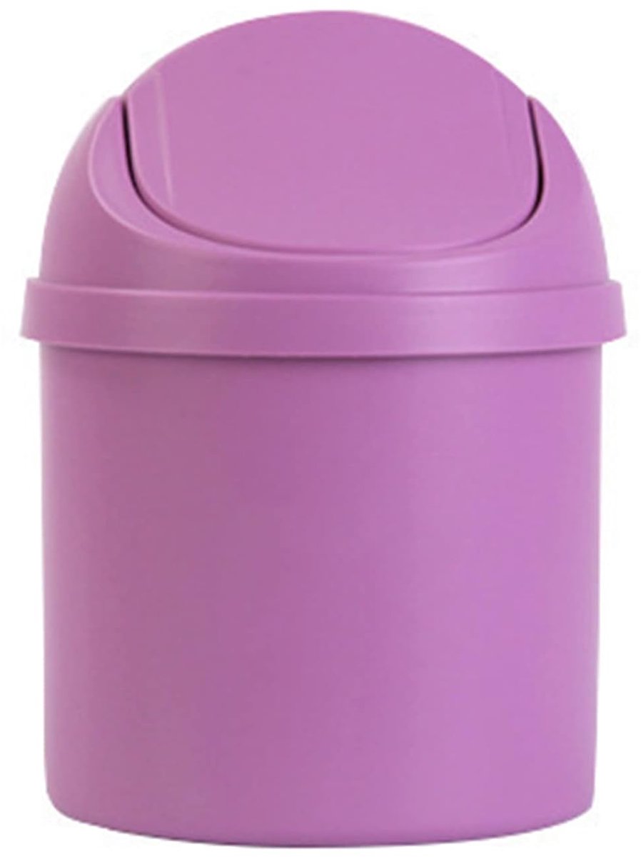 Mini Desktop Trash Can, PP Material Small Trash Can Portable Garbage Container Compact Waste Bin Intimate Lid Design - ShopVlot