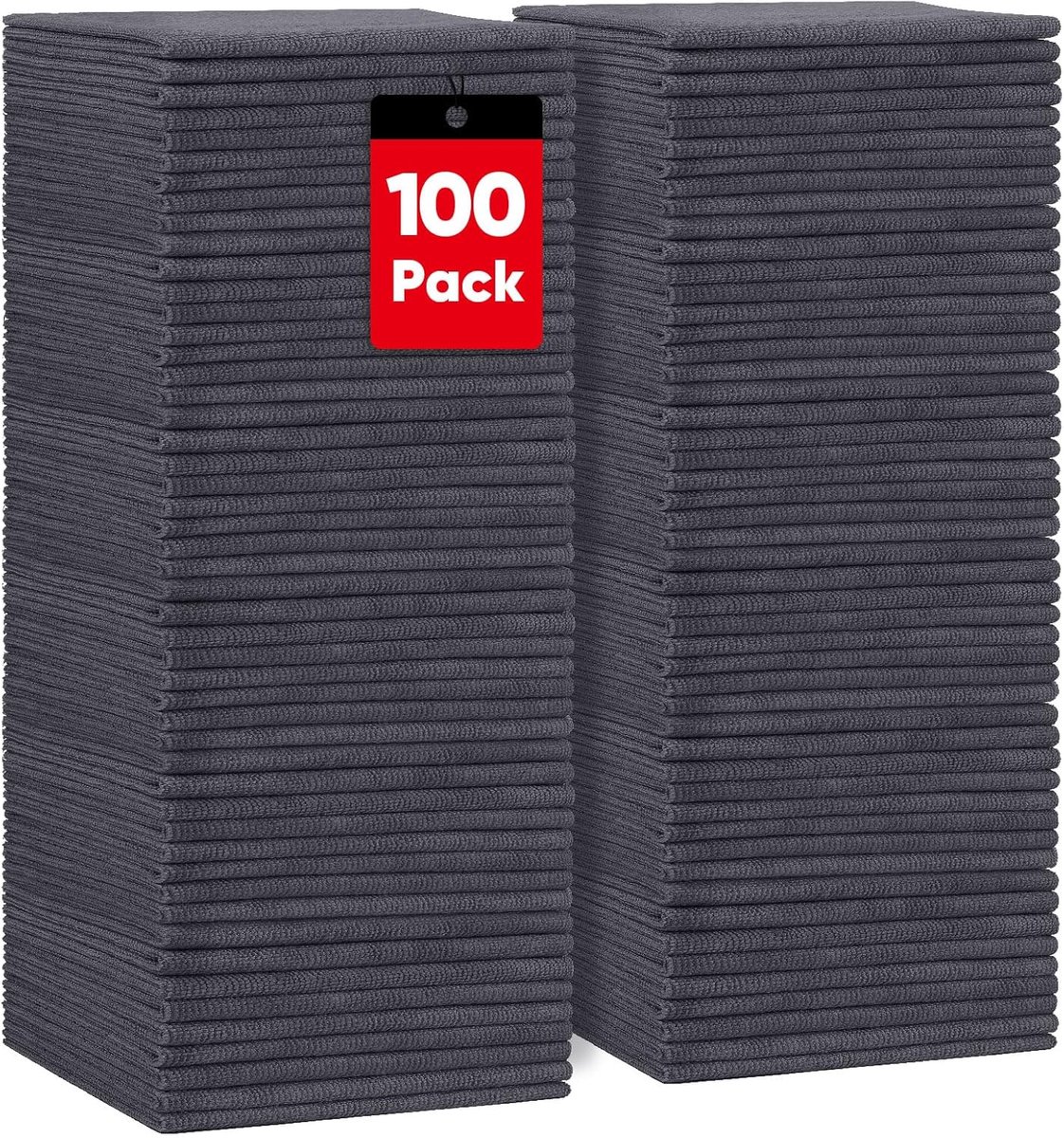 HOMEXCEL Grijze microvezel reinigingsdoeken 100 stuks, zeer absorberend, pluis- en krasvrije reinigingsdoeken voor - ShopVlot