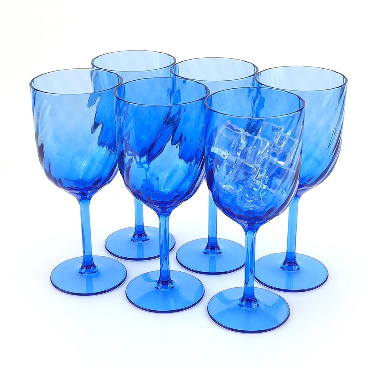 yongzhenlite Set van 6 onbreekbare 15 oz acryl wijnbekers voor binnen en buiten gebruik, BPA-vrij, onbreekbaar (blauw) - ShopVlot