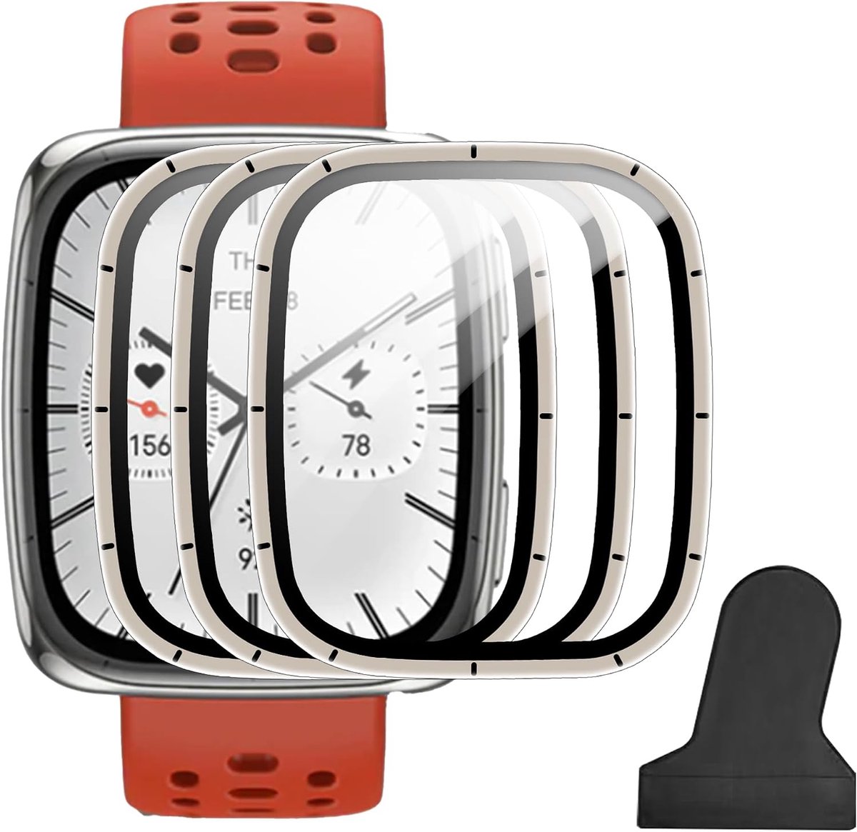 FDHYFGDY 3 x Screen Protector for Amazfit Active 2 Square HD Composite Thin Film [Scratch Resistant + Full Cover] - ShopVlot