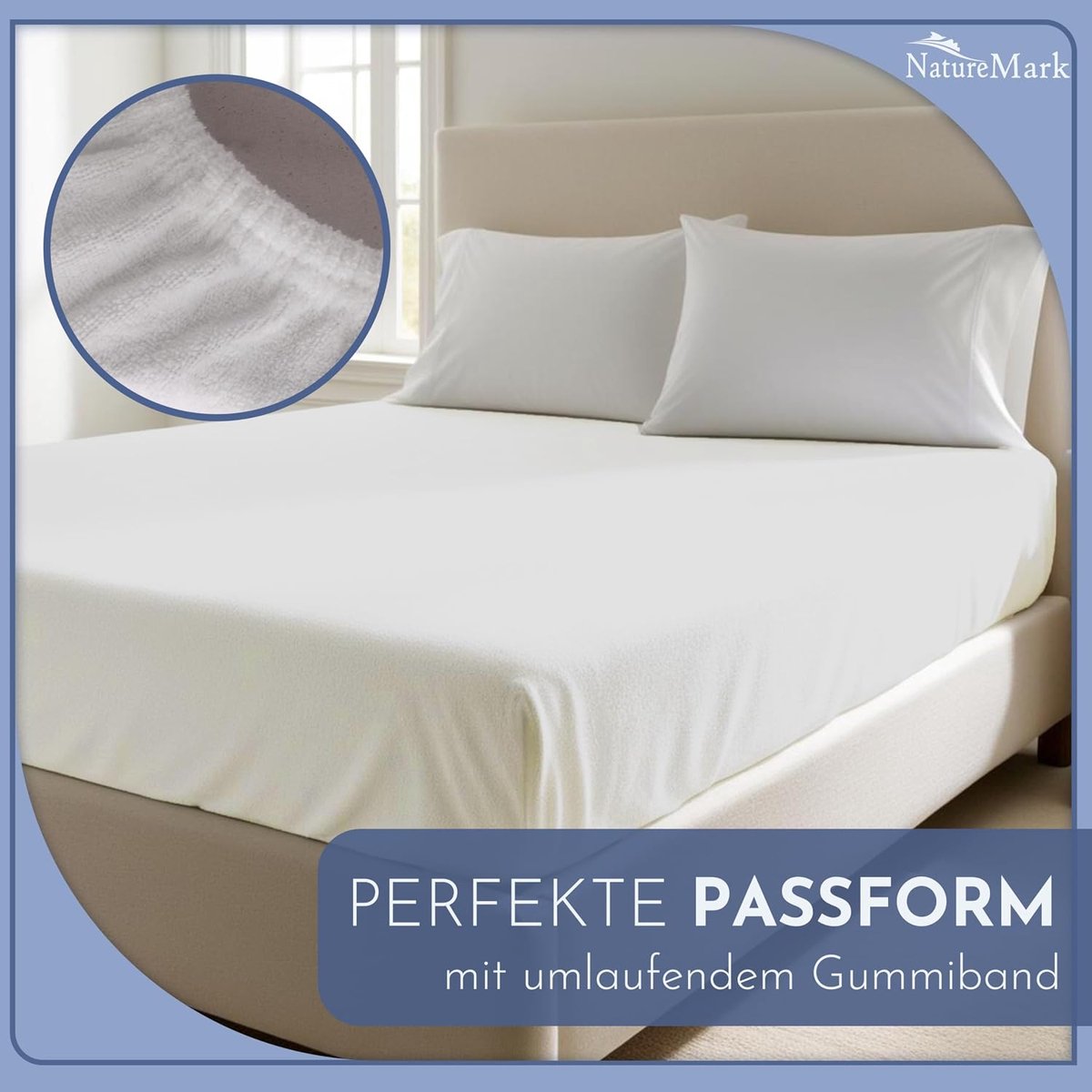 NatureMark Set of 2 fitted sheets for cuddly soft nights, available in many sizes and colours, 90 x 190 cm - ShopVlot