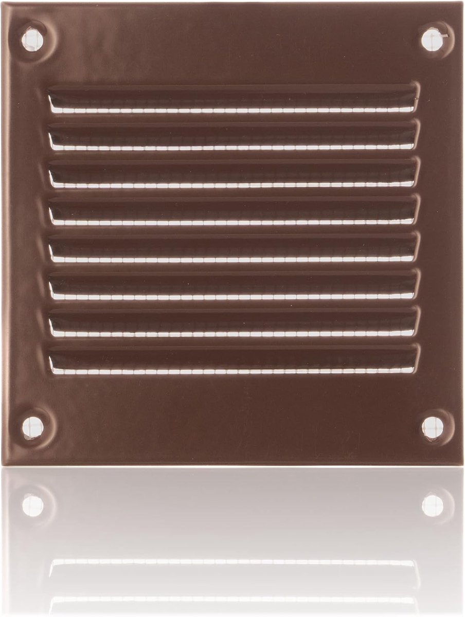 100x100mm Brown Steel Ventilation Grille with Mosquito Mesh - Metal Ventilation Grills - ShopVlot