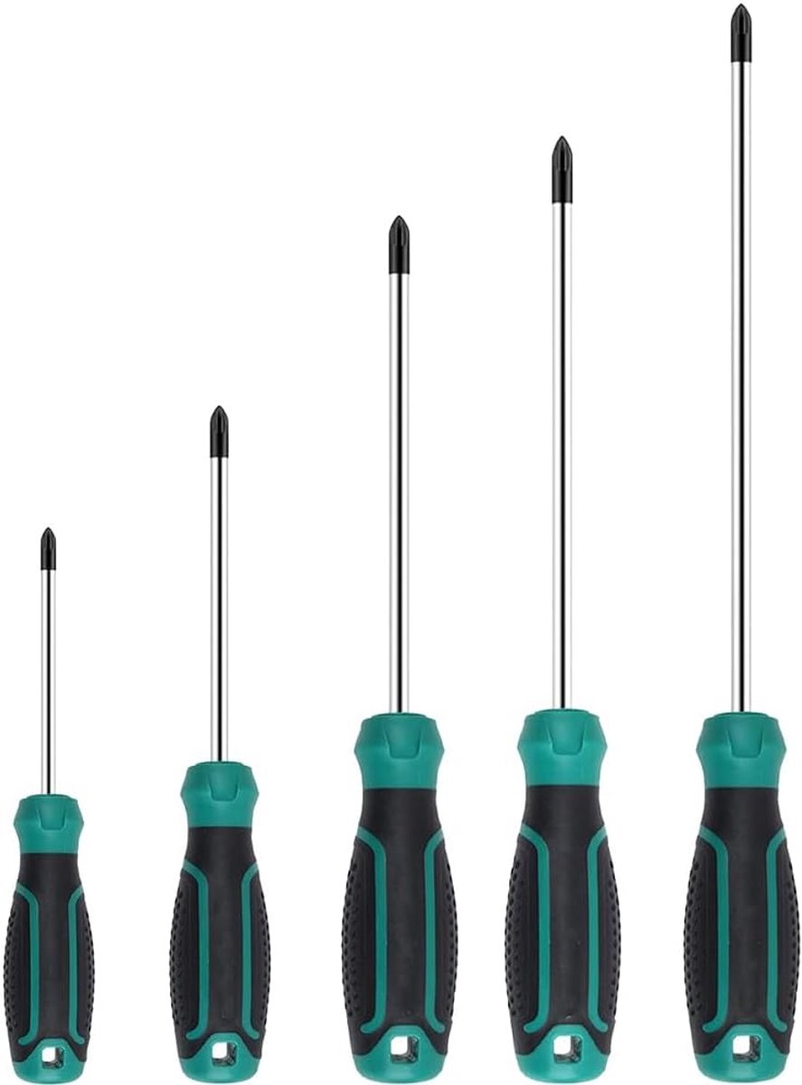 5Pcs Magnetic Cross Phillips Screwdriver With Ergonomic Soft Comfortable Non-slip Handle Screwdrivers Set Cushion Grip - ShopVlot