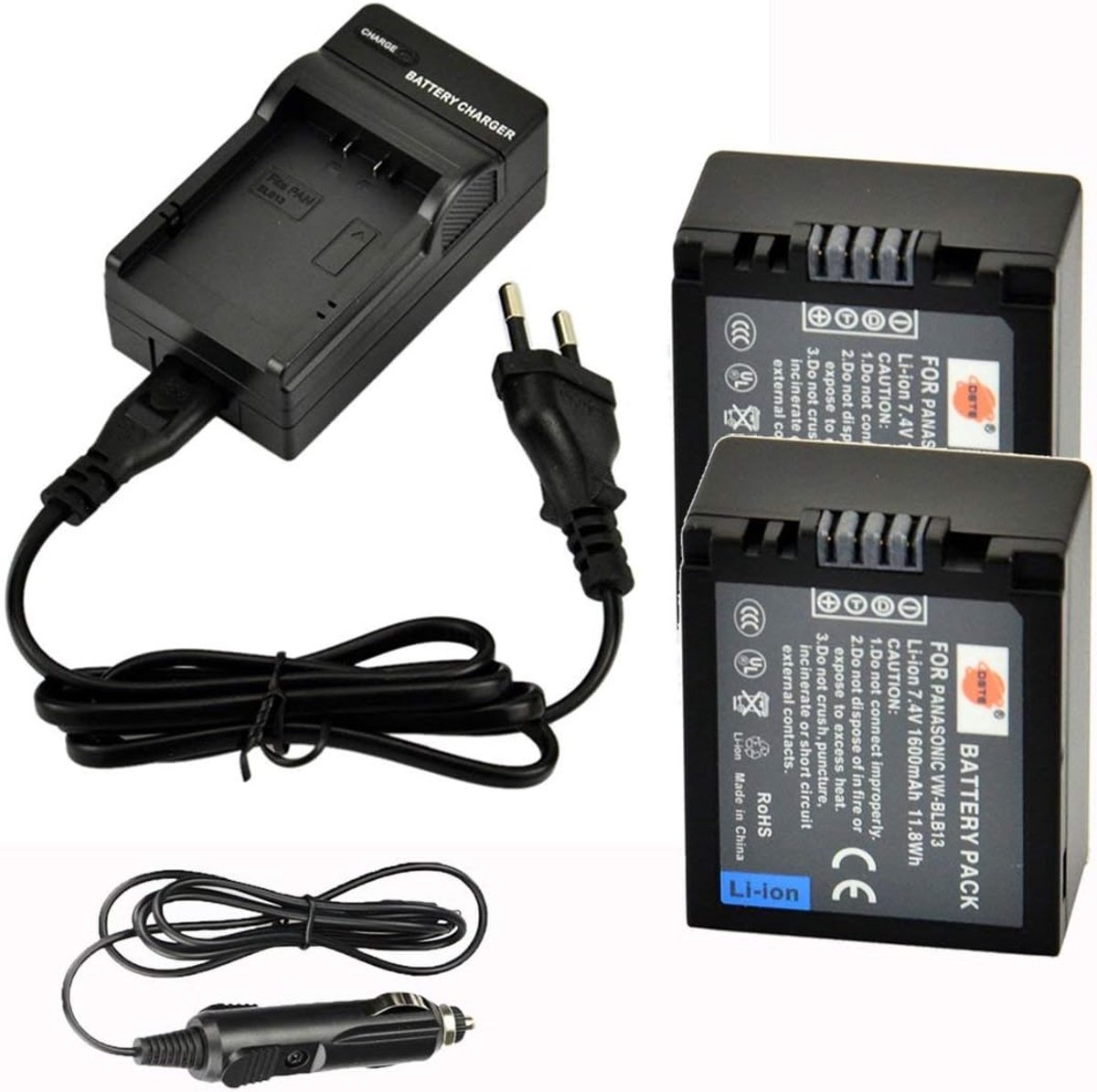 DSTE 2pcs DMW-BLB13 Battery & Travel Charger Compatible with Panasonic DMC-G1 DMC-G2 DMC-G10 - ShopVlot