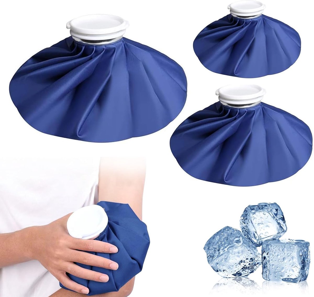 Set van 3 ijszakken voor letsel, herbruikbaar, ijszakken, warmwaterzak, set herbruikbaar, voor warmte en - ShopVlot