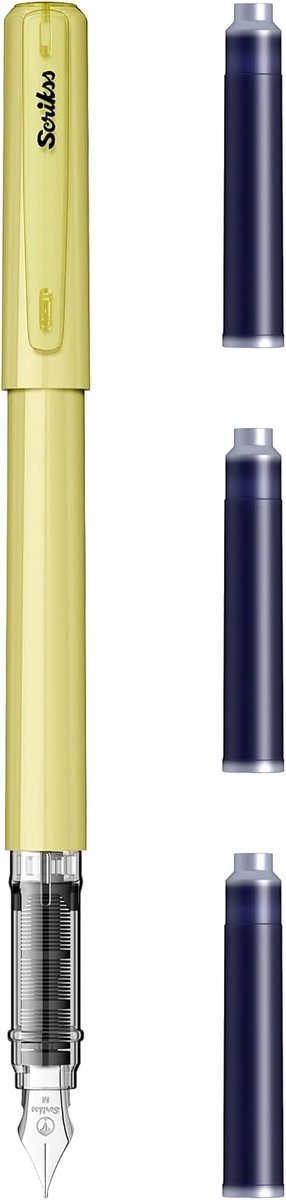 Scrikss Primeo Kiwi Fountain Pen - iridiums steel nib with cartridge refill - ShopVlot