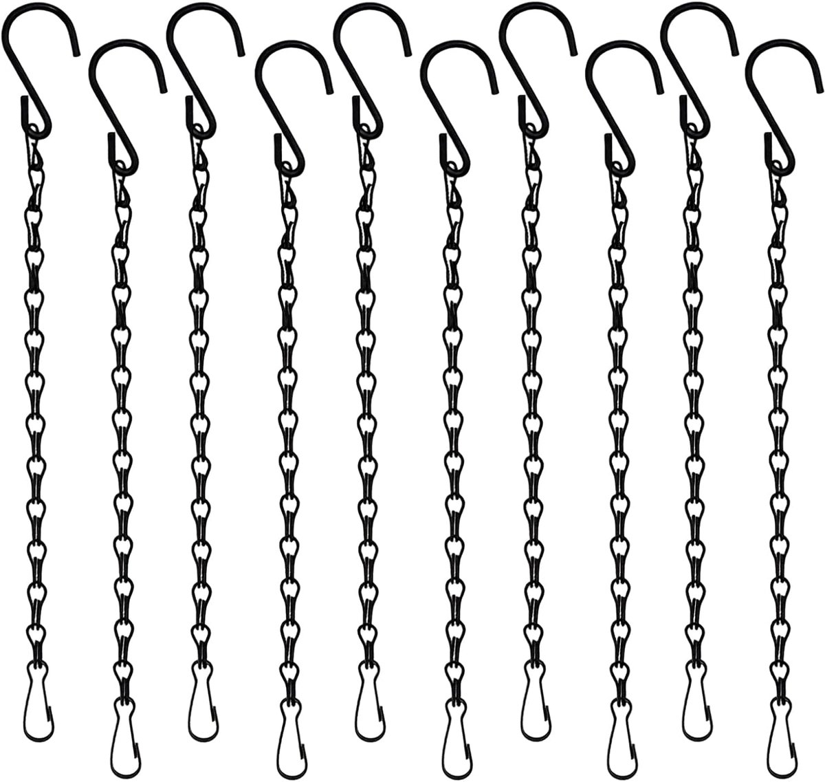 10 stuks kettinghaken 33 cm zwart metalen ketting om op te hangen bloempotten voor vogels lantaarn - ShopVlot