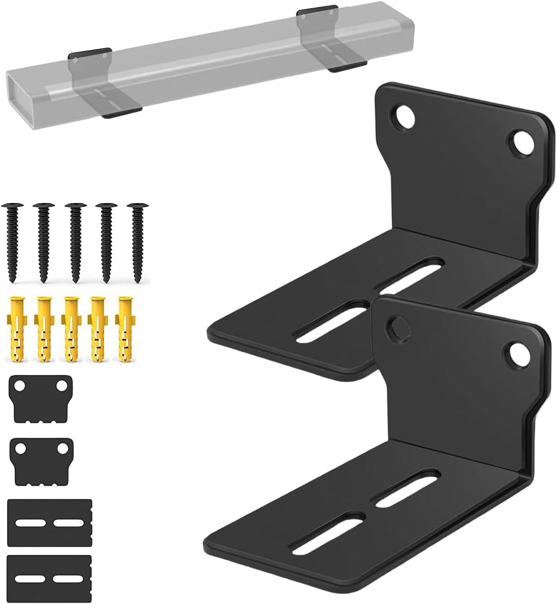 Soundbar-wandhouders, 2 stuks, 9 x 6 x 4,5 cm, luidsprekerhouder, wandhouder, rek op tv, houdt tot 10 kg, met - ShopVlot