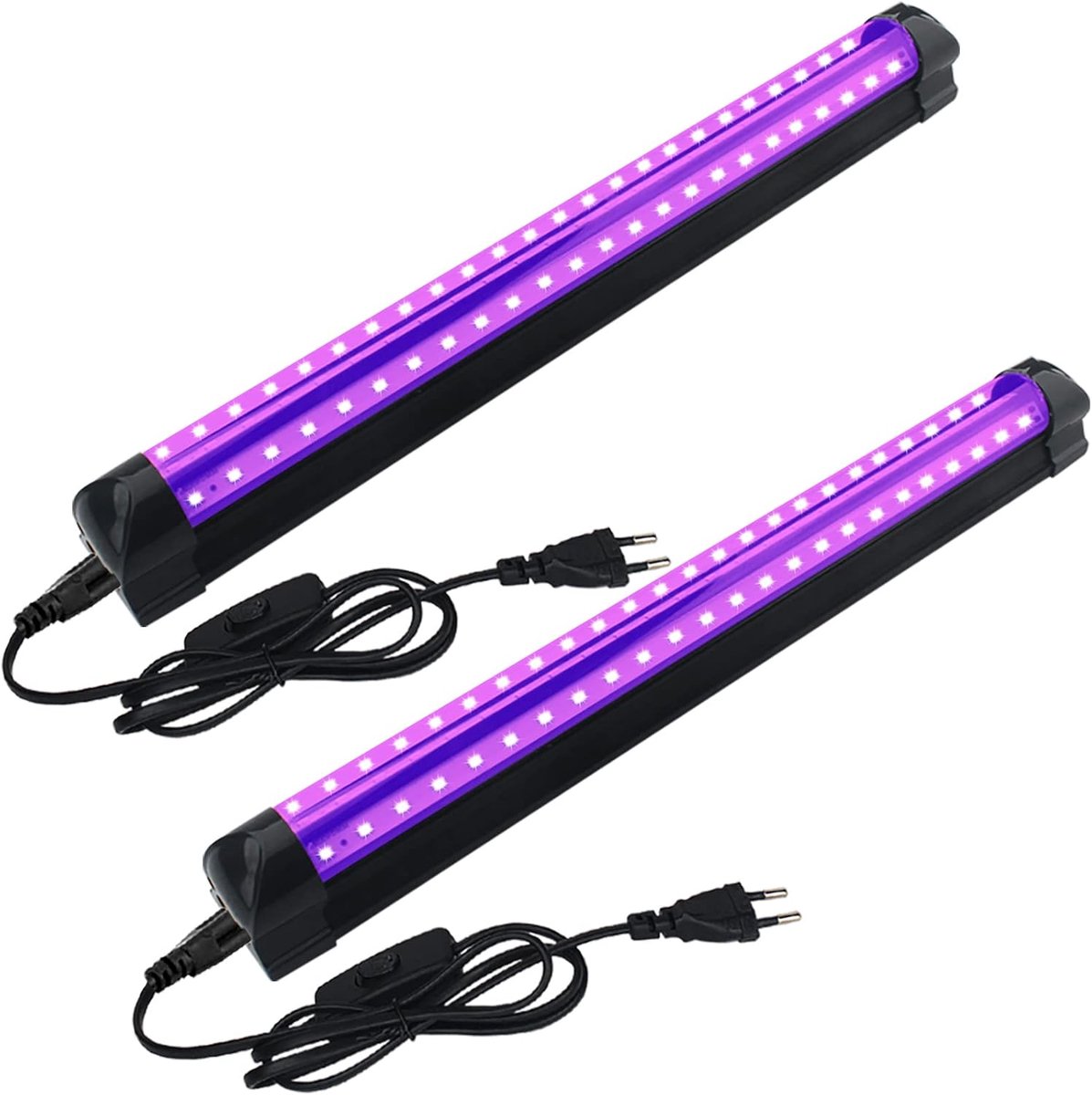 Eleganted 2pcs 10W Black Light Lamp, Elegant UV Black Light Tube, 395nm LED Lamp Blacklight Bar for Halloween Club - ShopVlot