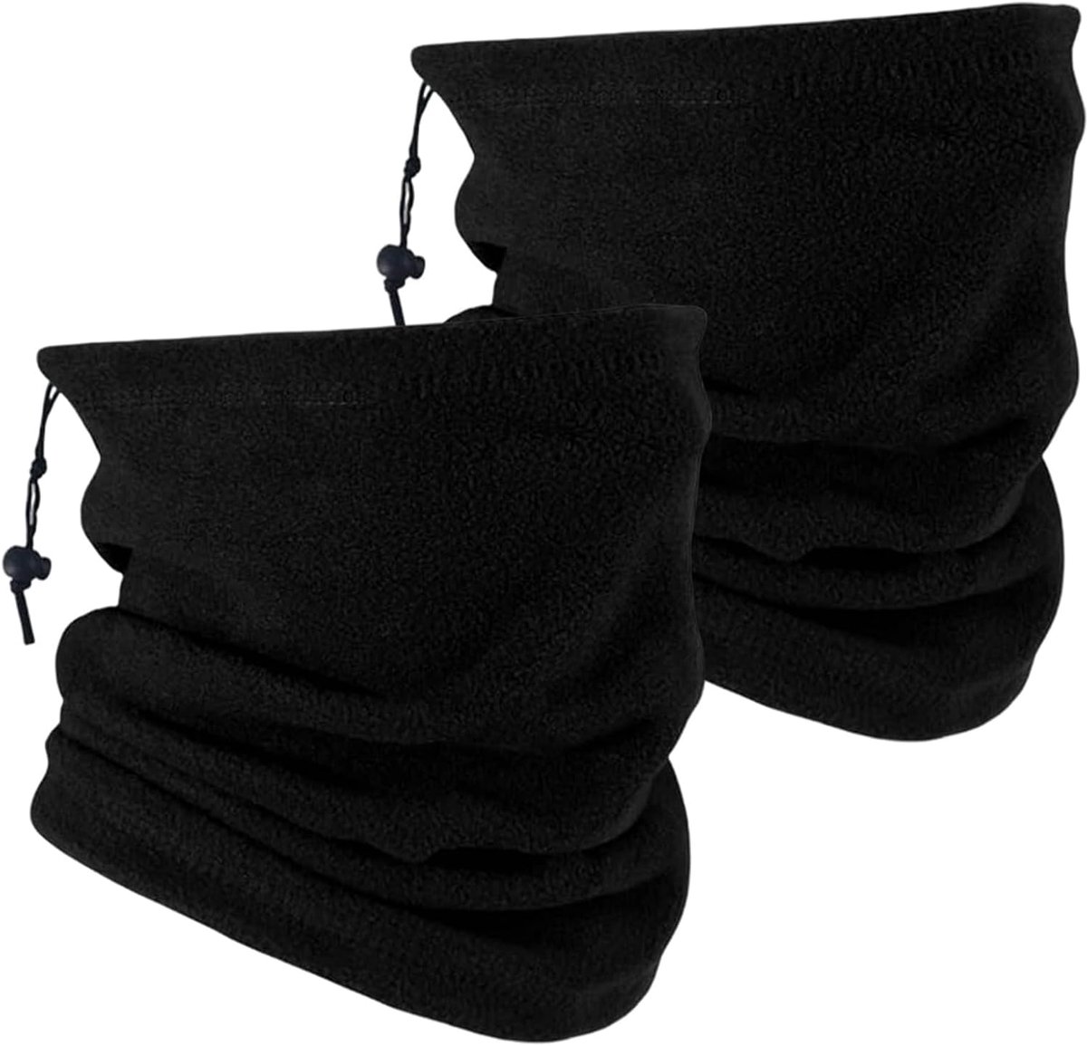 2 x Women's Tube Scarf Windproof Multifunctional Fleece Fleece Winter Scarf with Adjustable Drawstring for Skiing - ShopVlot