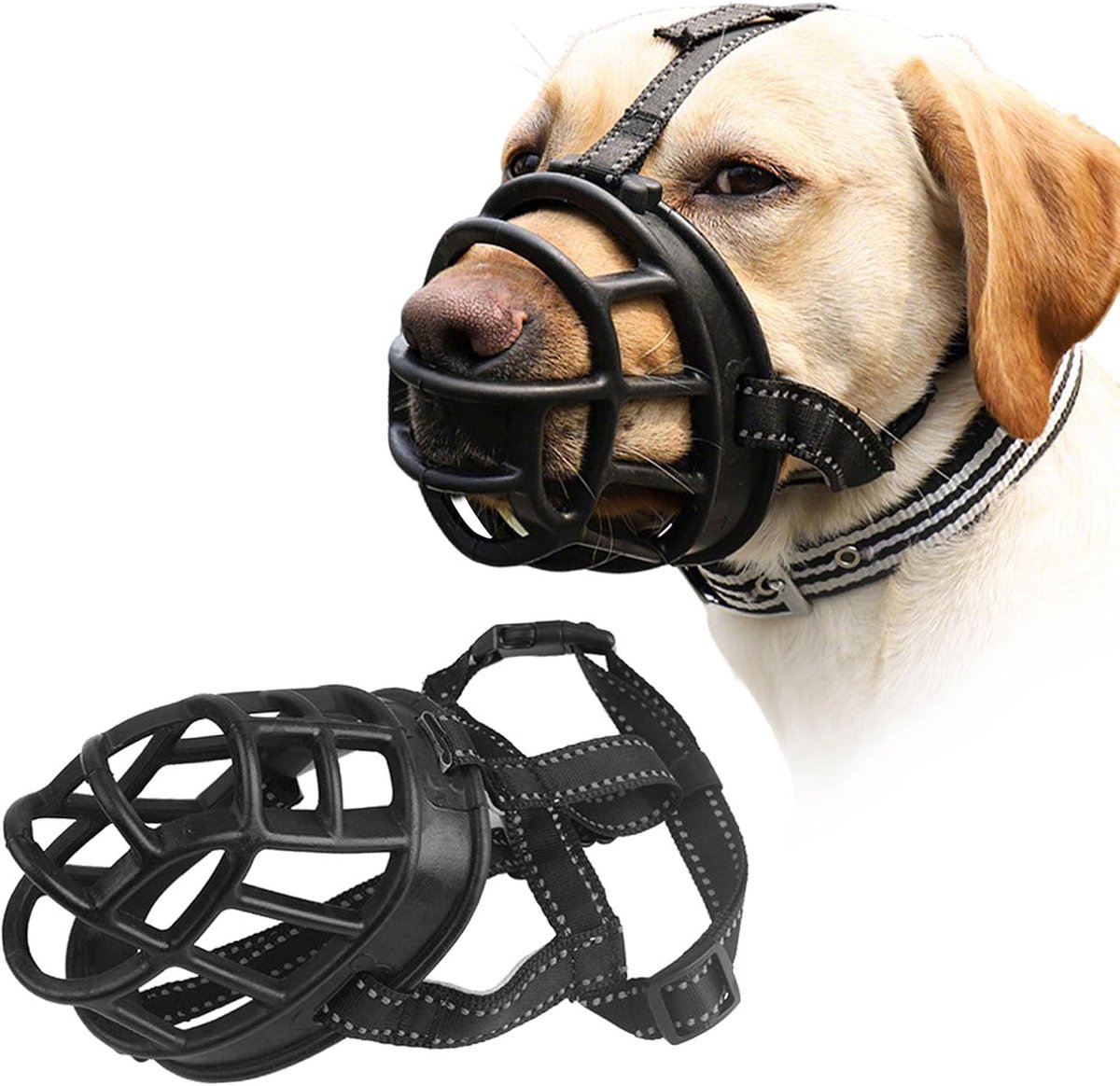 Hondentuigje XL - Antibijt-basket - Reflecterende strepen - Perfect voor verzorging - ShopVlot