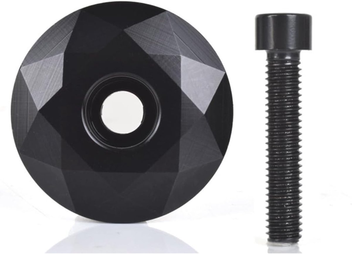 CNC aluminium vorkdop voor MTB/wegfietsen - diamant gefreesd oppervlak - perfect passende 28.6mm en 31.8mm - ShopVlot