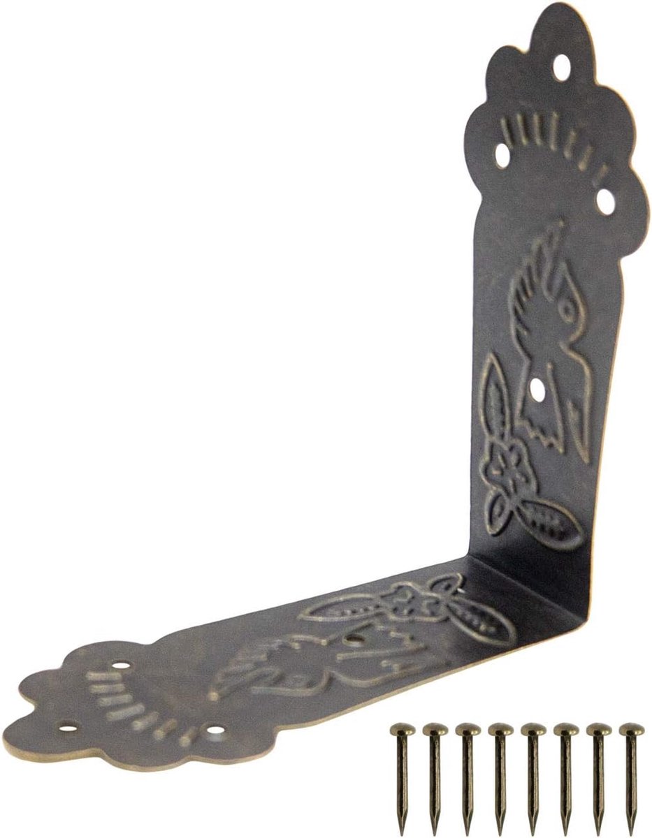 Hoekverbindingen 10 stuks - 55 mm x 25 mm - vintage messing design - ideaal voor meubels - ShopVlot