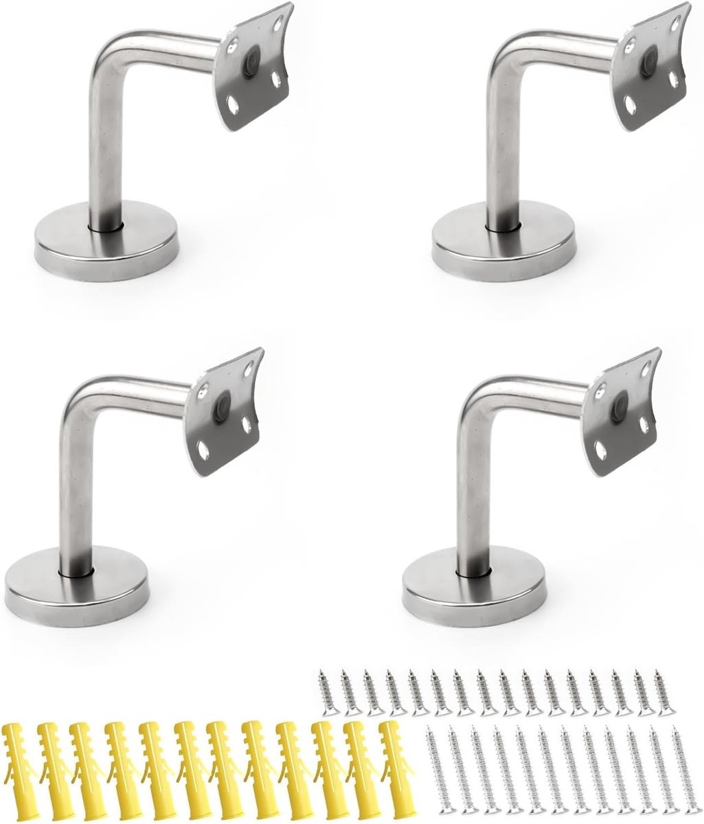 Handgreephouders set van 4 - RVS V4A - gebogen constructie - tot 100 kg draagkracht - ShopVlot