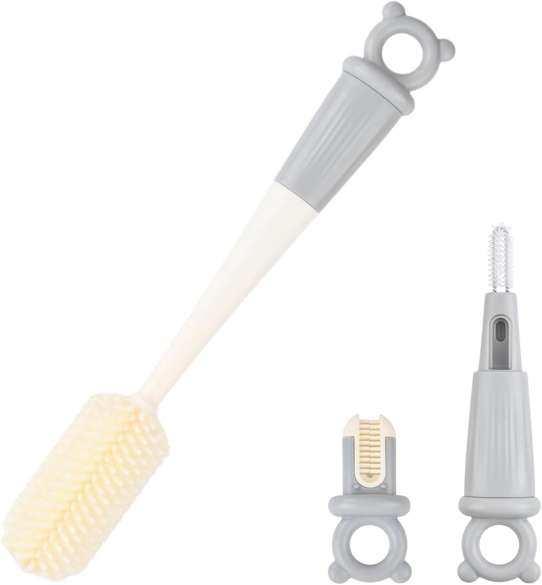 Flessenreinigingsborstel 30 cm - siliconen - lange handgreep - ideaal voor babyflessen - ShopVlot