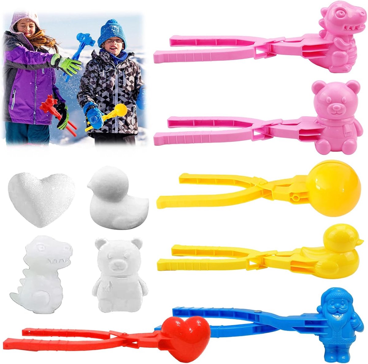 Sneeuwbalvormers voor kinderen - 6 verschillende vormen - unieke ontwerpen - stimuleert creativiteit - ShopVlot