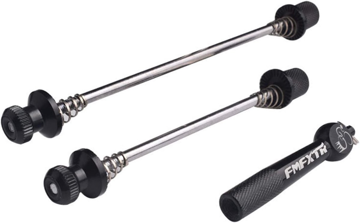 Fiets snelspanner set - voor- en achterwiel - roestvrij staal en aluminium - eenvoudig te bevestigen - ShopVlot
