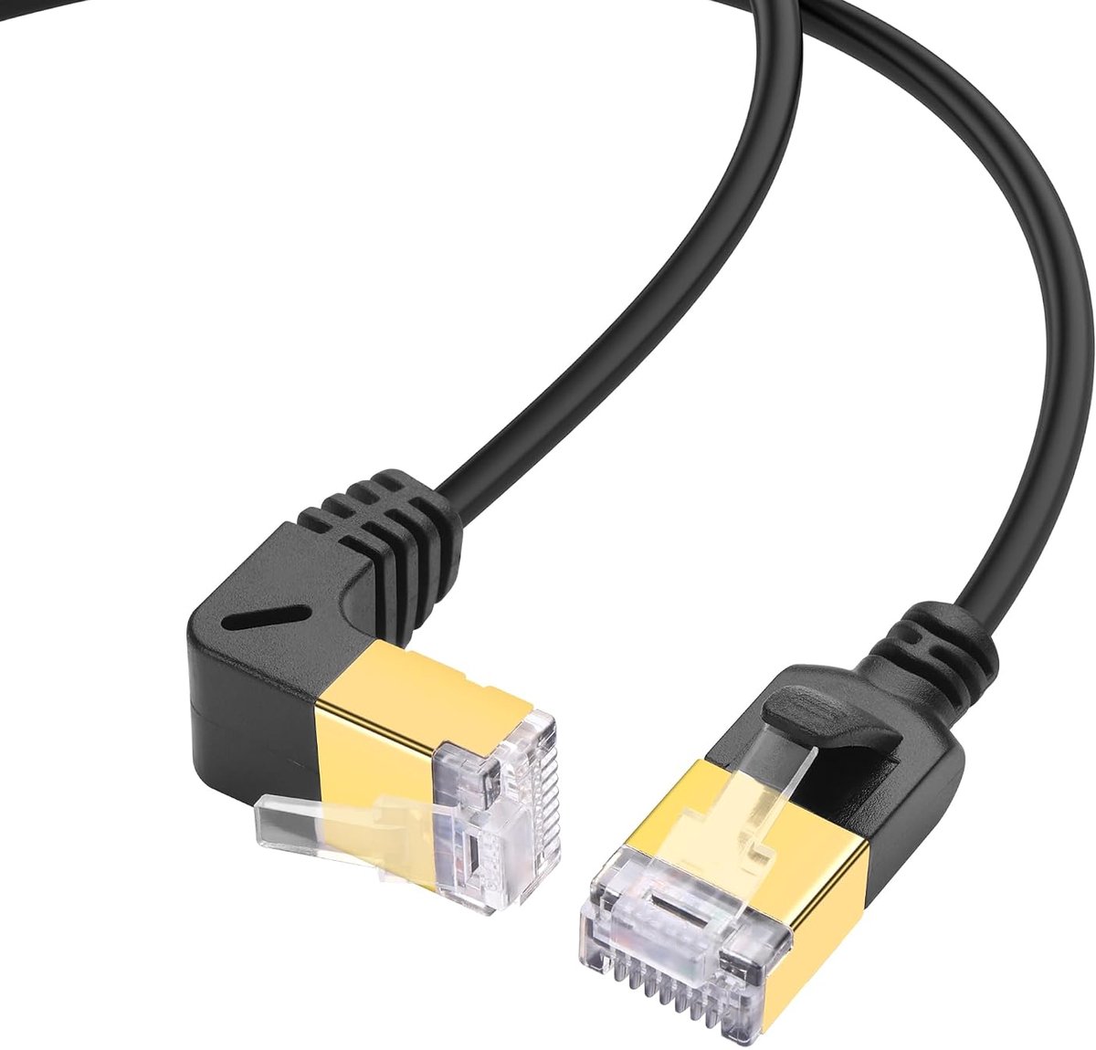 CAT8 Ethernet kabel 90 graden - 1m - gold plated - hoge snelheid voor optimale luchtcirculatie - ShopVlot