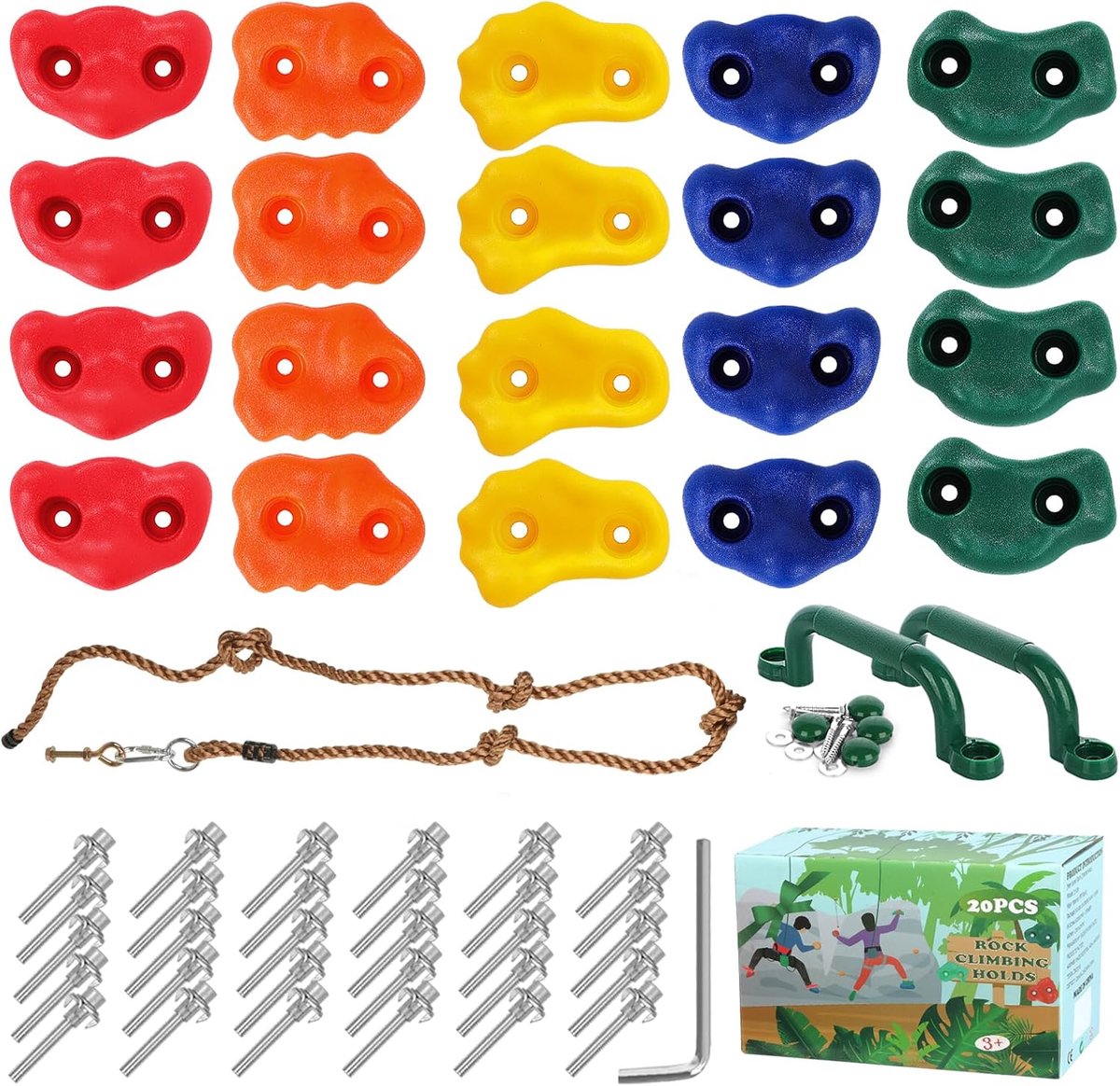 Klimstenen set voor kinderen - bouldering set - duurzaam materiaal - voor binnen en buiten gebruik - ShopVlot