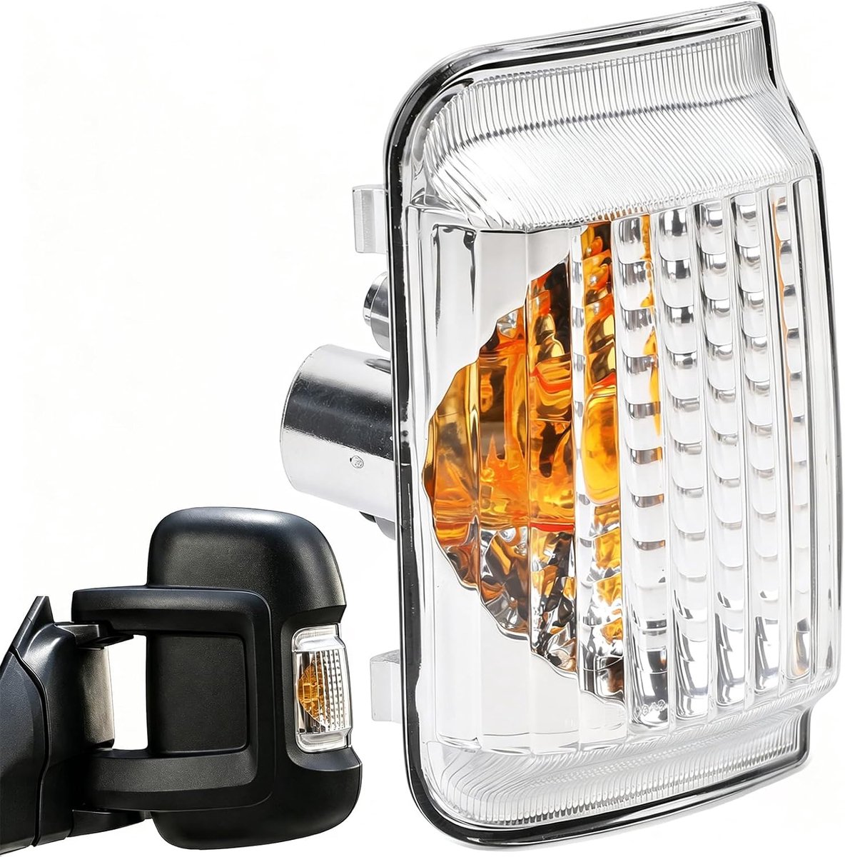 Zijspiegel knipperlicht deksel - Transparante PC lens - Geschikt voor Ducato 2006-2024 - Betere lichtdoorlatendheid - ShopVlot