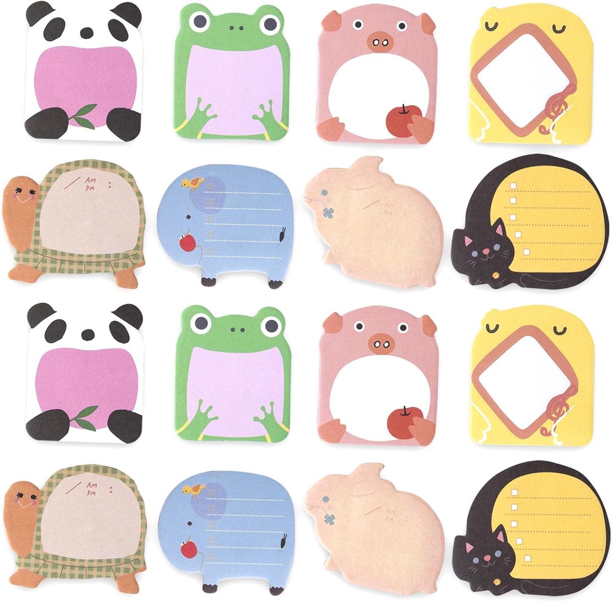 Notebooks met Dierenontwerpen - 16 Stuks - Cartoon Stickers - Perfect voor School en Thuis - ShopVlot