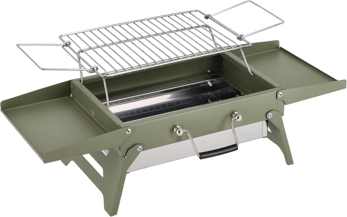 Houtskoolbarbecue compact - inklapbaar en draagbaar - voor 1-2 personen - ideaal voor kamperen - ShopVlot